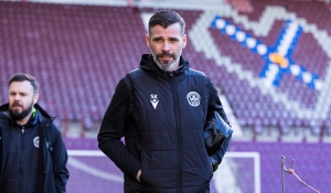 Stuart Kettlewell reacts to defeat at Tynecastle